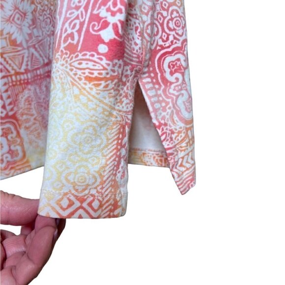 Alfred Dunner Women's Top Beaded Floral Pattern Orange & White Size 1X - Picture 6 of 10